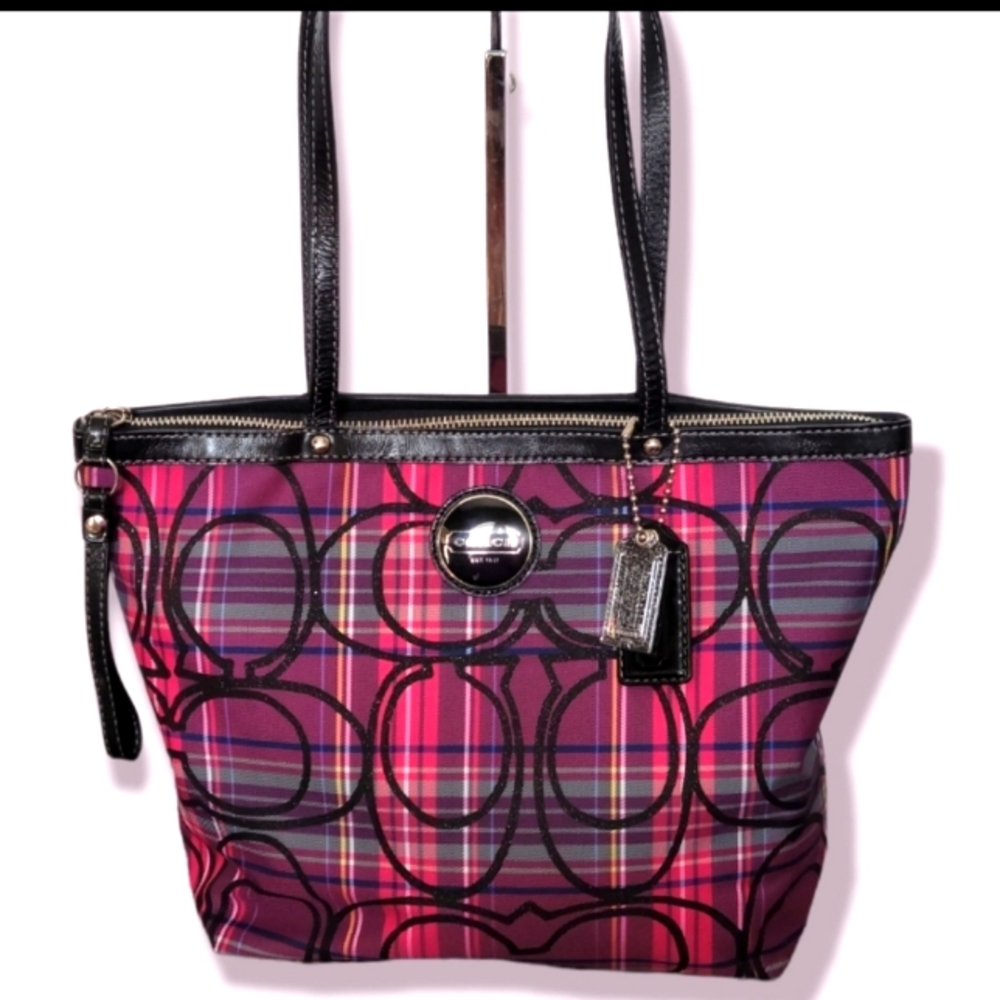 Coach Poppy Tartan Plaid Shoulder Bag